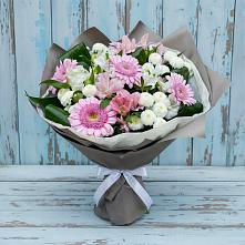Букет цветов из:  Герберы, Альстромерии и Хризантемы в Горьковском