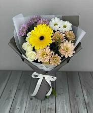 Букет цветов из:  Розы, Герберы и Хризантемы #REPLACE_PRED# Горьковском