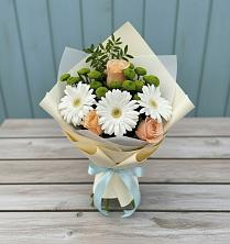 Букет цветов из:  Герберы, Розы и Хризантемы в Горьковском